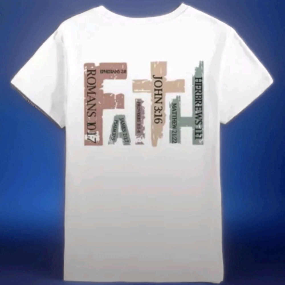Faith Shirt Short Sleeve T-shirt Stretch White Summer Shirts With T-shirt Clips - Picture 3 of 10